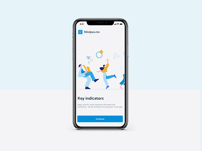 MedTech mobile app Mindpax - onboarding animation app blue clean czech ilustration ios medtech onboarding onboarding screens onboarding ui prague qusion ui