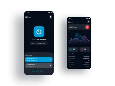 Cisco anyConnect VPN app Redesign android apple application dark mode dark ui design figma flat ios mobile app redesign ui ui ux ux vpn vpn app