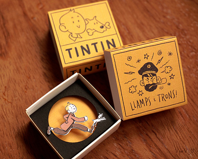 ✨ Tiny Tintin Diorama ✨ craft cute fanart handmade illustration matchbox mid century mid century midcentury midcenturymodern packaging retro tintin