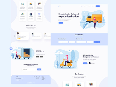 Courier Service Landing page clean clianui cool web page courier service landing page uiux ux web template web ui ux webdesign