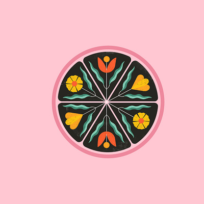 Sour digital illustrator editorial illustration floral illustration folkart fruit illustration graphic illustration procreate symmetry texture