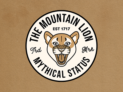 Mountain Lion animal badge badge design big cat branding cat cougar cute design flat graphic design illustration mountain lion mythical panther puma retro roar vector wild