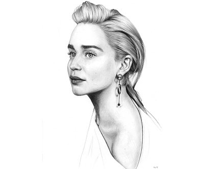 Emilia Clarke Drawing art black and white drawing emilia clarke girl illustration pencil drawing portrait realistic drawing woman