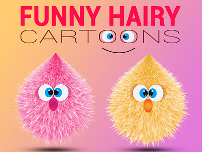 Funny Hairy Cartoon illustration