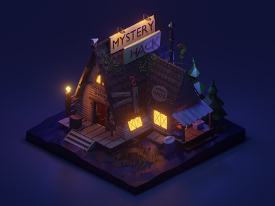 Mystery S Hack - Gravity Falls 3d art blender design dribbble graphic gravity falls illustration magic mystery shack shots