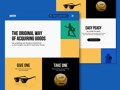 Daily UI :: Landing Page barter challenge dailyui ecommerce landing page trade ui design