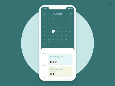 Event calendar | app design android app calendar clean design concept dailyui design event green color ios
