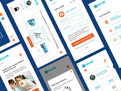 LearnIt app - UI screens app components design education gamification mobile ui ux