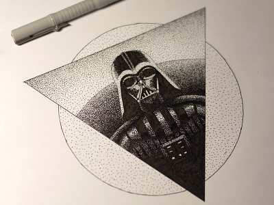 Darth Vader dotwork artist artwork darth vader darthvader dotwork illustration ink inking pen pen and ink sith star wars starwars