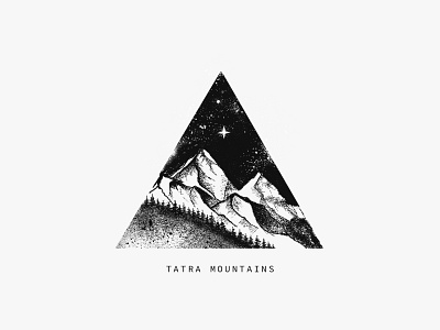 Tatra Mountains clean czech design illustration illustrator minimal moutains nature nightsky photoshop travel true grit texture supply web