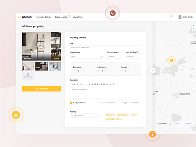 Real Estate app brown buy clean design desktop estate home house layout property real sell ui ux visux web website yellow