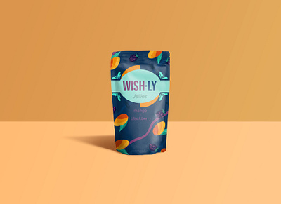 Wish-ly Candy Package branding bright candy design flat fruit illustration logo package design texture