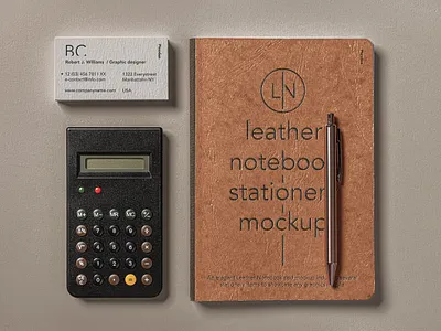 Free Leather Cover Psd Notebook Mockup Set notebook mockup