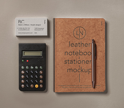 Free Leather Cover Psd Notebook Mockup Set notebook mockup