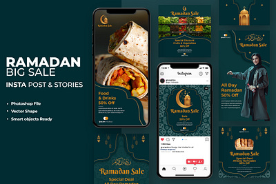 Ramadan Sale Instagram Template abstract arabic art banner beautiful design greeting illustration islam islamic kareem lantern mosque mubarak muslim ramadan religion sale template vector