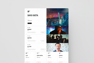Plusnetwork events page agency black and white dj djs electronic event events landing page music trance uiux webdesign webpage white