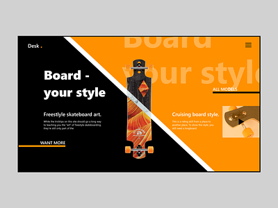 Longboard Page design firstscreen longboards sports ui ux web