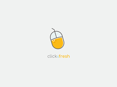 Click & Fresh bubbles click dribbbleweeklywarmup fresh groceries illustrator logo mouse