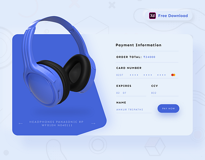 Daily UI Challenge 062/100 - Credit Card Checkout - Freebie 100uichallenge adobe xd ankur tripathi checkout checkout design checkout page checkout ui concept daily 100 challenge dailychallenge dailyui dailyuichallenge free download freebie uidesign uidesing uiinspiration