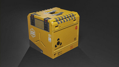 hard surface scifi box 3d render