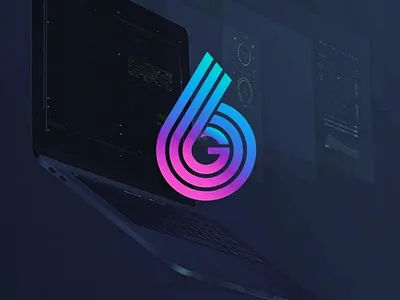 Linear logomark 6 fluorescent g gradient linear logo monogram simple