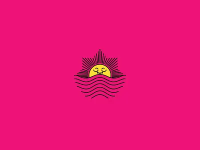 Wavy Sun 90s branding design geometric houston icon logo minimal neon skate surf ui vector vectorart vectors