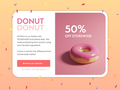 UI Challenge 36: Special Offer 3d art blender dailyui dailyuichallenge design donut illustration ui