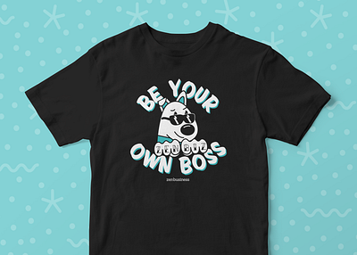 Be Your Own Boss dog knuckle tattoos llc mascot small business tshirt design zenbusiness