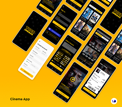 Cinema App app branding design icon typography ui ux