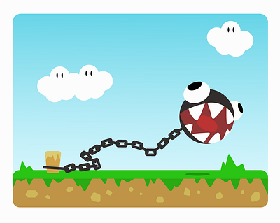 Chain Ball adobe adobe illustrator adobeillustrator chain ball design flat illustration mario bros vector