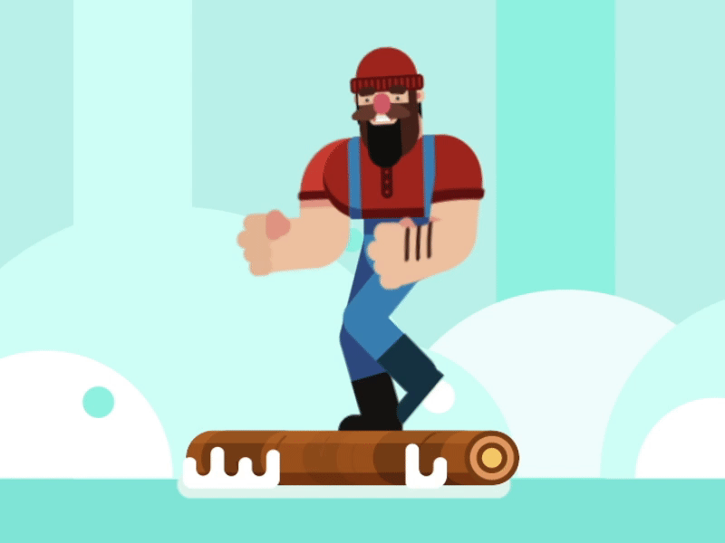 Log time canadian character character design indiegame log run motion design ready games timber man