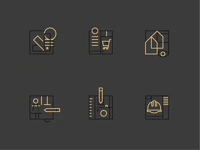 Interior designer icons icon vector