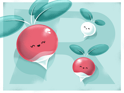 R is for Radishes 36daysoftype illustration radish type typedesign
