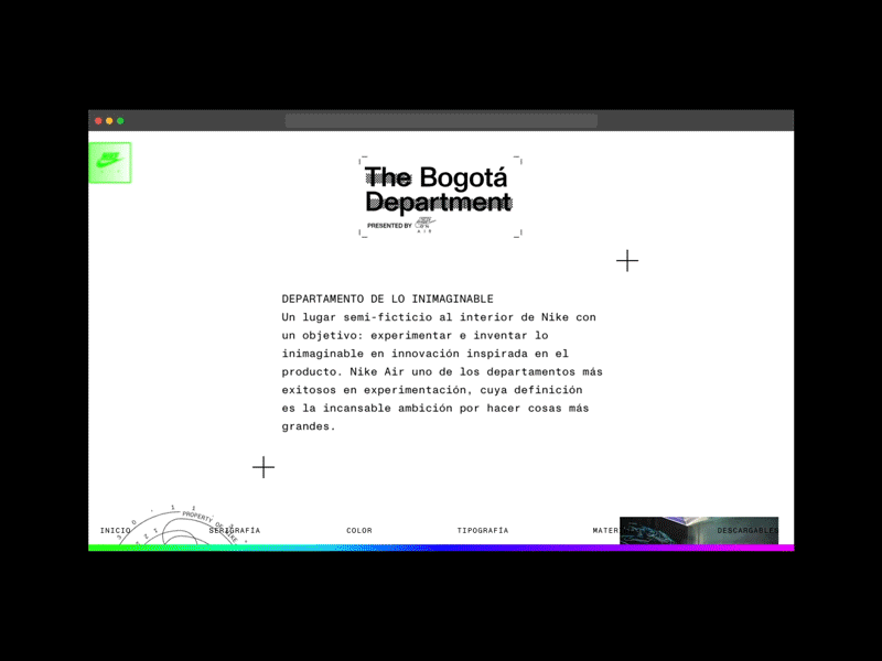 Nike - The Bogotá Department gallery air color event floating gallery gradient grid images nike sneakers typography ui ux website