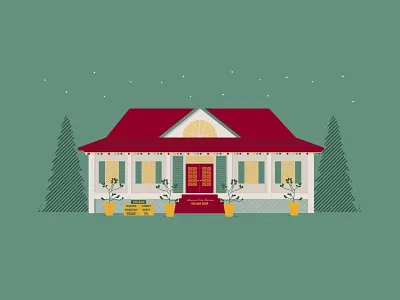2019 Louisiana Farm Bureau Holiday Shop agriculture christmas citrus trees farm bureau hoilday holiday shop house illustration illustrator louisiana trees