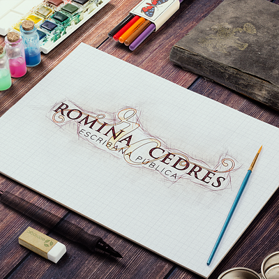 Romina Cedrés, Notarial Service Brand Logo branding design logo typography