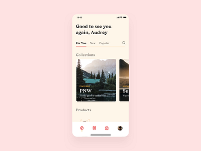 Beer App – Product Explorations app beer app brewery easing ecommerce ecommerce shop grocery interaction minimal mobile motion parallax principle serif shopping subscription ui