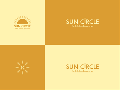 Sun Circle Grocery Store art branding circle creative design dribbbleweeklywarmup flat grocery grocery store illustration logo sun supermarket vector wheat