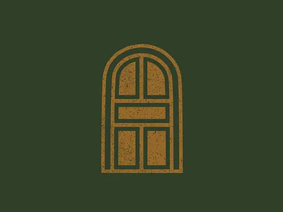 Unused Door/Portal Icon adobe illustrator arch arched arched door branding design distressed door doorway gold graphic design green icon illustration illustrator logo portal texture true grit texture supply vector
