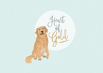 Heart of gold animal art animal illustration animals children book illustration cute animal digital art digital painting dog dog breeds golden retriever heart of gold pet loss pet memorial pet portrait photoshop art puppy