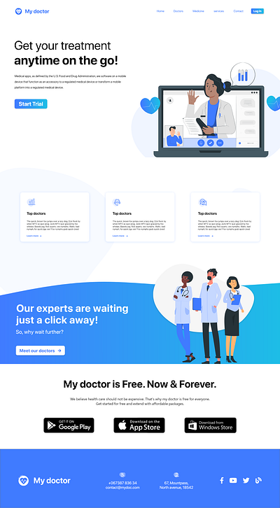 My doctor Part 1 adobexd uiux web design