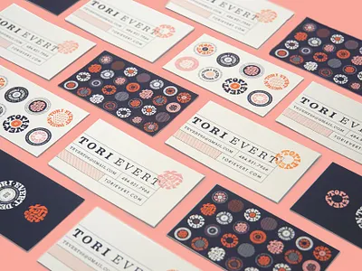 Tori Evert Business Cards branding business card design hand drawn type hand lettering logo logo system typedesign