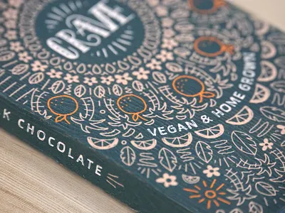 Crave Chocolate branding chocolate design hand lettering illustration package design packaging typography