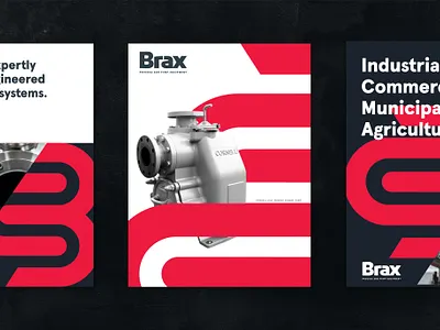 Brax Company Posters blue brand brand design brand identity branding design identity industrial layout logo minimal modern poster poster design posters pump red