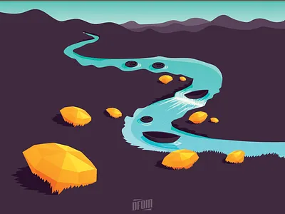 Citrine Summer absence amber canoe float gems illustration illustrator jewels landscape quarantine river summer