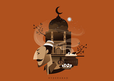 HYDERABAD animation art design flat illustration illustrator minimal type vector