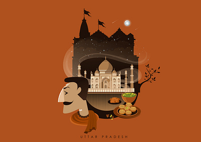 UTTAR PRADESH animation art branding design flat illustration illustrator minimal type vector