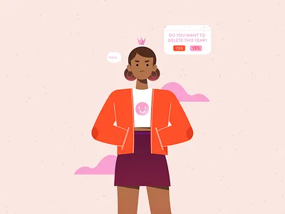 Delete Year art design illustration orange pink purple queen woman woman illustration year