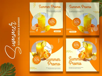 Drink Summer Promo Social Media Template drink instagram post template juice orange orange juice social media design social media pack social media templates socialmedia summer summer flyer summer party summertime template templates