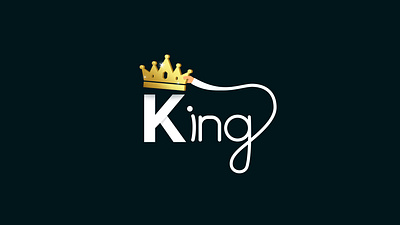 KING design flat gradient illustration king new way simple text vector